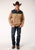 Roper Mens 3/4 Zip Brown 100% Polyester Fleece Pullover