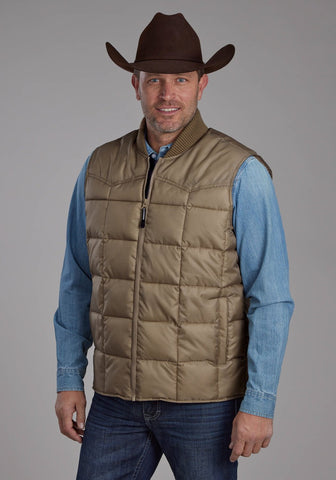 Roper Mens Insulated Western Khaki 100% Polyester Softshell Vest