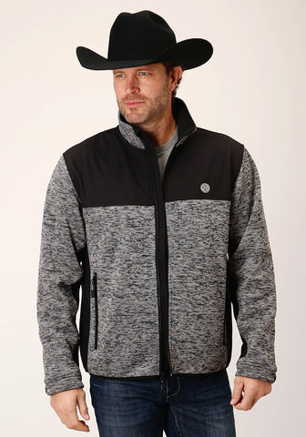 Roper Mens Western Sweater Black 100% Polyester Fleece Jacket