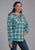 Roper Womens Thermal Lined Flannel Green 100% Cotton Jacket