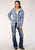 Roper Womens Blue 100% Cotton Thermal Lined Hooded Jacket