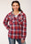 Roper Womens Red/White 100% Cotton Thermal Lined Hooded Jacket
