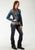 Roper Womens Blue Cotton Blend Sanded Denim Jacket