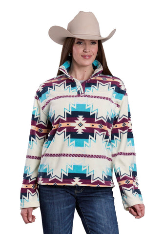 Roper Womens Large Aztec Print Multi-Color 100% Polyester Fleece Jacket