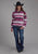 Roper Womens Aztec Stripe Pink/Purple 100% Polyester Fleece Jacket