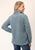 Roper Womens Solid 1/4 zip Blue 100% Polyester Fleece Jacket