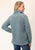 Roper Womens Solid 1/4 zip Blue 100% Polyester Fleece Jacket