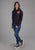 Roper Womens Twill Hood Flower Black 100% Cotton Hoodie