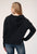 Roper Womens Slouchy Fleece Black 100% Cotton Hoodie