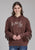 Roper Womens Howdy Fringe Brown 100% Cotton Hoodie