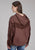 Roper Womens Howdy Fringe Brown 100% Cotton Hoodie
