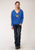 Roper Womens Blue Cotton Blend Bronc Rider Cactus Hoodie