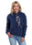 Roper Womens Hankerchief Slouchie Navy 100% Cotton Hoodie