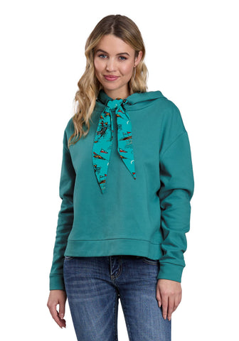 Roper Womens Slouchie Fleece Teal 100% Cotton Hoodie