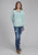 Roper Womens Knit Horseshoe Cream/Aqua 100% Cotton Hoodie
