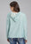 Roper Womens Knit Horseshoe Cream/Aqua 100% Cotton Hoodie