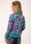 Roper Womens Turquoise/Purple Rayon/Nylon Cactus Floral Jacket