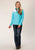 Roper Womens Micro Heather Turquoise 100% Polyester Fleece Jacket