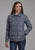 Roper Womens Down Filled Shirt Silver Blue 100% Nylon Softshell Jacket