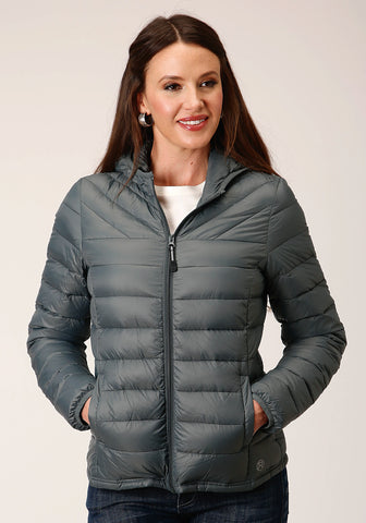 Roper Womens Parachute Down Silver Sage 100% Nylon Softshell Jacket