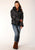 Roper Womens Hooded Puffer Black 100% Nylon Softshell Jacket