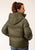 Roper Womens Hooded Down Puffer Green Nylon Insulated Jacket