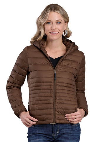 Roper Womens Down Proof Coated Brown 100% Nylon Softshell Jacket