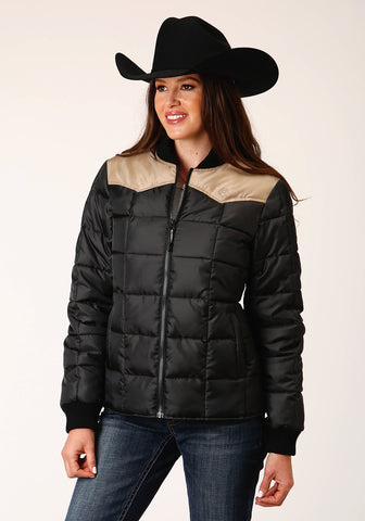 Roper Womens Western Polyfill Black 100% Polyester Softshell Jacket