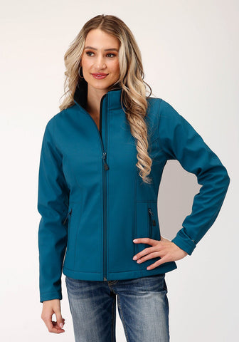 Roper Womens Zip Deep Teal Polyester Softshell Jacket