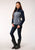 Roper Womens Navy/Grey Polyester Softshell Pieced Jacket