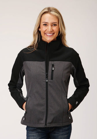Roper Womens Grey/Black Polyester PCD Softshell Jacket M