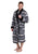 Roper Mens Aztec Fleece Black/White 100% Polyester Bathrobe