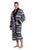 Roper Mens Aztec Fleece Black/White 100% Polyester Bathrobe