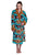 Roper Womens Aztec Fleece Turquoise/Black 100% Polyester Bathrobe