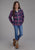 Roper Kids Girls Thermal Lined Shirt Blue/Red 100% Cotton Jacket