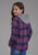 Roper Kids Girls Thermal Lined Shirt Blue/Red 100% Cotton Jacket