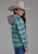Roper Kids Girls Thermal Lined Shirt Green 100% Cotton Jacket