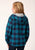 Roper Girls Thermal Lined Flannel Blue/Turquoise 100% Cotton Cotton Jacket