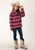 Roper Kids Girls Aztec Print Red Polyester Fleece Pullover