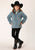 Roper Girls 1/4 Zip Polar Steel Blue 100% Polyester Fleece Jacket