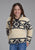 Roper Kids Girls Aztec Stripe Black/Cream 100% Polyester Fleece Jacket