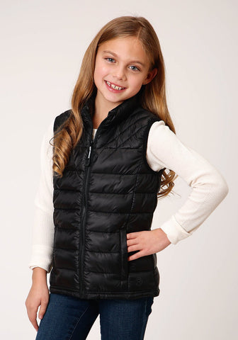 Roper Girls Black Nylon Parachute Insulated Vest S