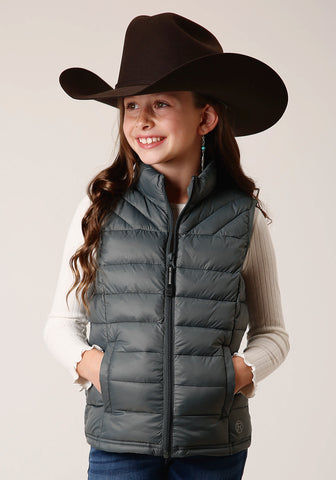 Roper Girls Rangegear Parachute Silver Sage 100% Nylon Softshell Vest