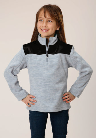 Roper Girls Micro Grey 100% Polyester Fleece Jacket
