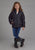 Roper Kids Girls Poly Fill Hooded Black 100% Polyester Softshell Jacket