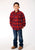 Roper Boys Sherpa Lined Plaid Red 100% Cotton L/S Shirt