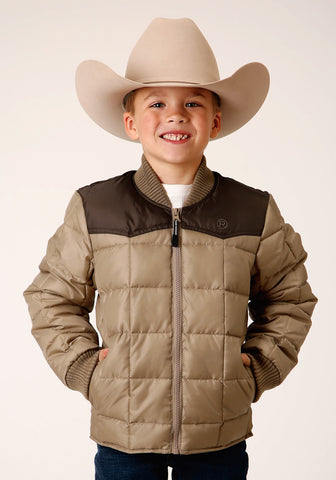 Roper Boys Western Polyfill Brown 100% Polyester Softshell Jacket