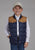 Roper Kids Boys Poly Fill Western Blue/Tan 100% Polyester Softshell Vest