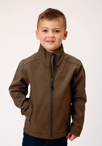 Roper Boys Hi-Tech Heather Mocha Polyester Softshell Jacket