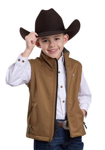 Roper Kids Boys Ripstop Softshell Tobacco Poly/Spandex Fleece Vest